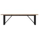 sofabord 160x40x45,5 cm O-stel massivt fyrretræ og stål