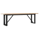 sofabord 160x40x45,5 cm O-stel massivt fyrretræ og stål