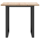 spisebord 90x90x75,5 cm O-stel massivt fyrretræ og stål