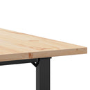 spisebord 90x90x75,5 cm O-stel massivt fyrretræ og stål