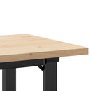 spisebord 100x50x75,5 cm O-stel massivt fyrretræ og stål