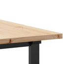 spisebord 180x90x75,5 cm O-stel massivt fyrretræ og stål