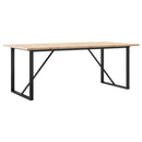 spisebord 200x100x75,5 cm O-stel massivt fyrretræ og stål