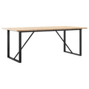 spisebord 200x100x75,5 cm O-stel massivt fyrretræ og stål