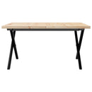 sofabord 80x80x45,5 cm X-stel massivt fyrretræ og stål