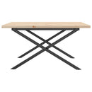 sofabord 80x80x45,5 cm X-stel massivt fyrretræ og stål