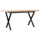 sofabord 90x40x45,5 cm X-stel massivt fyrretræ og stål