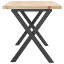 sofabord 90x40x45,5 cm X-stel massivt fyrretræ og stål