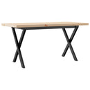sofabord 90x40x45,5 cm X-stel massivt fyrretræ og stål
