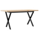 sofabord 100x50x45,5 cm X-stel massivt fyrretræ og stål