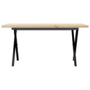 sofabord 100x50x45,5 cm X-stel massivt fyrretræ og stål
