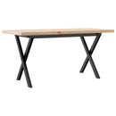 sofabord 100x50x45,5 cm X-stel massivt fyrretræ og stål