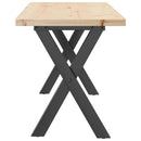 sofabord 110x40x45,5 cm X-stel massivt fyrretræ og stål