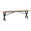 sofabord 160x40x45,5 cm X-stel massivt fyrretræ og stål