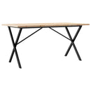 spisebord 140x80x75,5 cm X-stel massivt fyrretræ og stål
