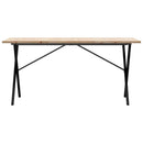 spisebord 140x80x75,5 cm X-stel massivt fyrretræ og stål