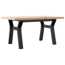 sofabord 80x50x40,5 cm Y-stel massivt fyrretræ og stål