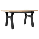 sofabord 80x50x40,5 cm Y-stel massivt fyrretræ og stål
