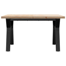 sofabord 80x80x45,5 cm Y-stel massivt fyrretræ og stål