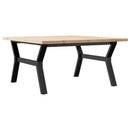 sofabord 90x90x45,5 cm Y-stel massivt fyrretræ og stål