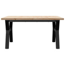 sofabord 90x90x45,5 cm Y-stel massivt fyrretræ og stål