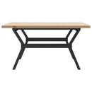 sofabord 90x90x45,5 cm Y-stel massivt fyrretræ og stål