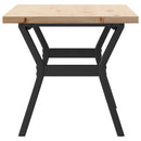 sofabord 100x50x45,5 cm Y-stel massivt fyrretræ og stål