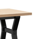 sofabord 100x50x45,5 cm Y-stel massivt fyrretræ og stål