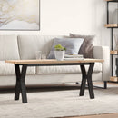 sofabord 110x40x45,5 cm Y-stel massivt fyrretræ og stål