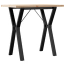 spisebord 80x50x75,5 cm Y-stel massivt fyrretræ og stål