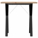 spisebord 80x50x75,5 cm Y-stel massivt fyrretræ og stål
