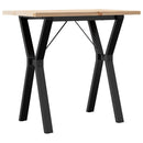 spisebord 80x50x75,5 cm Y-stel massivt fyrretræ og stål