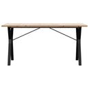spisebord 140x80x75,5 cm Y-stel massivt fyrretræ og stål