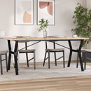 spisebord 180x90x75,5 cm Y-stel massivt fyrretræ og stål