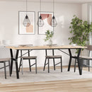 spisebord 200x100x75,5 cm Y-stel massivt fyrretræ og stål