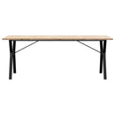 spisebord 200x100x75,5 cm Y-stel massivt fyrretræ og stål