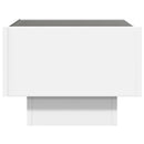 sidebord med LED-lys 40x40x30 cm konstrueret træ hvid
