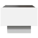 sidebord med LED-lys 40x40x30 cm konstrueret træ hvid