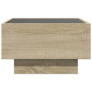 sofabord med LED-lys 50x50x30 cm konstrueret træ sonoma-eg