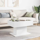 sofabord med LED-lys 70x50x45 cm konstrueret træ hvid