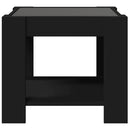 sofabord med LED-lys 53x53x45 cm konstrueret træ sort
