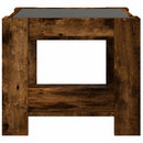sofabord med LED-lys 53x53x45 cm konstrueret træ røget eg
