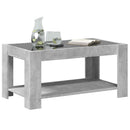 sofabord med LED-lys 93x53x45 cm konstrueret træ betongrå