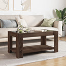 sofabord med LED-lys 93x53x45 cm konstrueret træ brunt eg