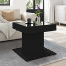 sofabord med LED-lys 50x50x45 cm konstrueret træ sort