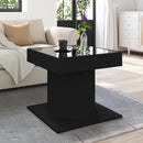 sofabord med LED-lys 50x50x45 cm konstrueret træ sort