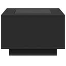 sofabord med LED-lys 60x60x40 cm konstrueret træ sort