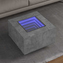 sofabord med LED-lys 60x60x40 cm konstrueret træ betongrå