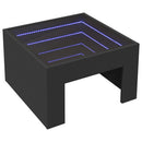 sofabord med Infinity LED-lys 50x50x30 cm sort