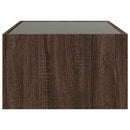 sofabord med Infinity LED-lys 90x50x30 cm brun egetræsfarve